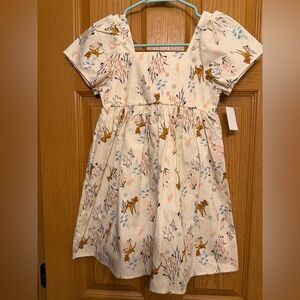 Disney Bambi Cream Dress with Deer and Floral Print Size M (8)